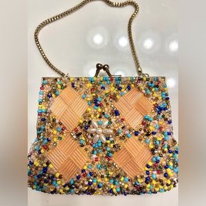 Sumptuously Beaded Vintage Wristlet Purse